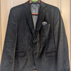 ALFANI Slim Fit Black Velvet Dinner Jacket / Blazer - Size 40 Short (40S)
